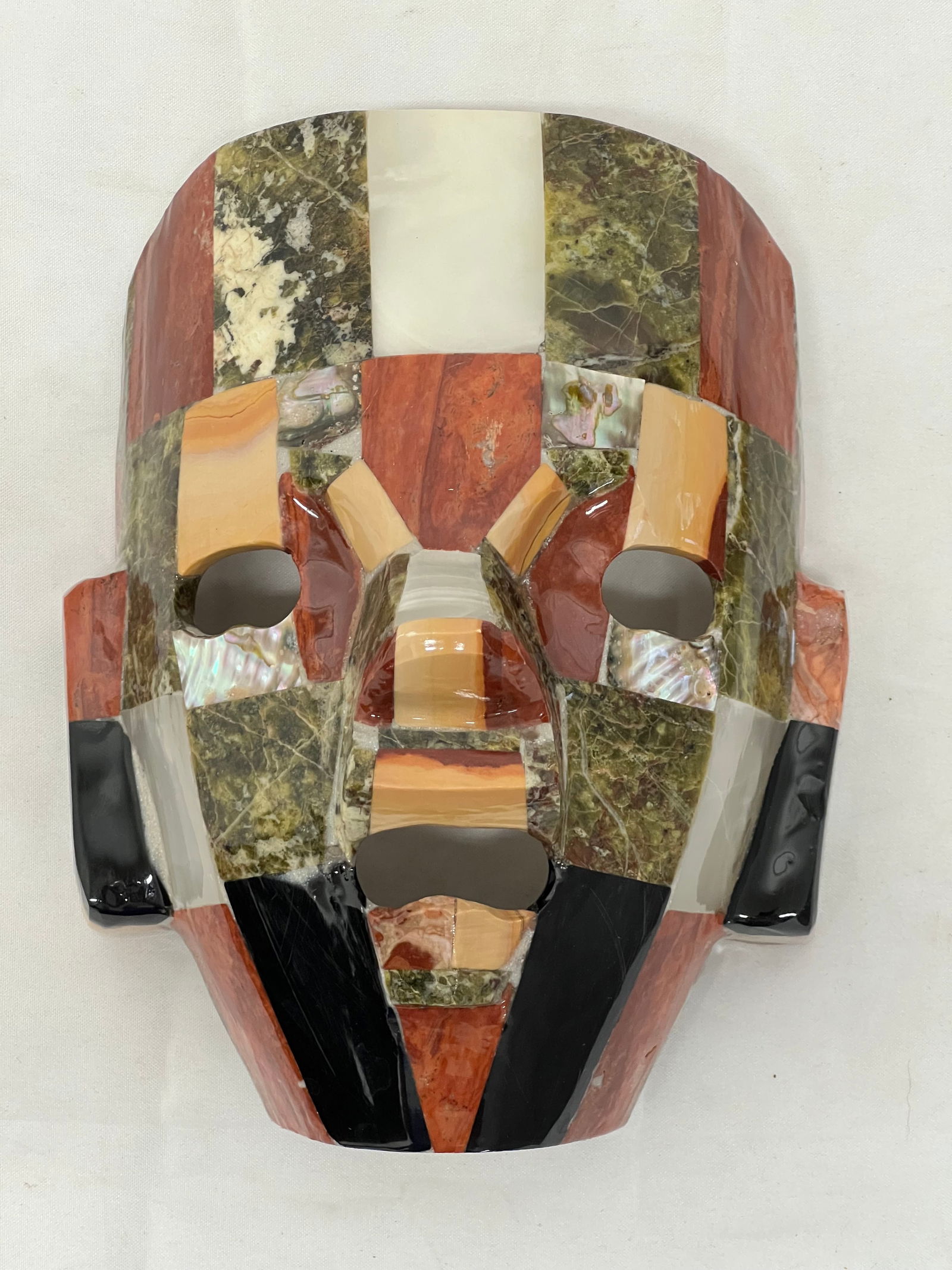 Aztec Mosaic Mask with Inlaid Stones 6.25'' x 7.75'' (1 of 5)