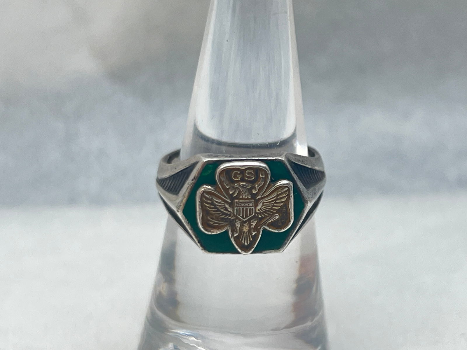 1940s Sterling Girl Scout Ring Sz 6 (1 of 2)