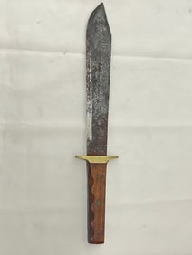 Hassam Boston Bowie Knife with General Custer Engraving-  Hassam Bowie Knife Engraved ''General