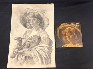 Russell Tripp(1924-2025)Original Oil with Compositional Portrait -  1980s Signed Art ''A Young