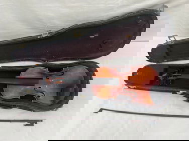 Antique Anton Schroetter German Violin & Bow, Hardcase