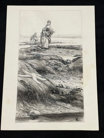 Russell Tripp(1924-2025)Signed Compositional Art - Original on Cardstock 9'' x 12.5''