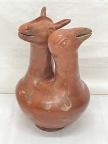 Pre Columbian Effigy Vessel Pitcher 8'' x 11'' - (See Photos For Condition)