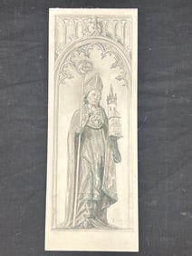 Russell Tripp(1924-2025)Original Compositional Art -  Signed Original Art of Bishop on Cardstock 6''