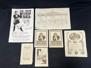 1970s Phoenix & Arabeth Tatoo Flash Art - (5)Flash Art Prints, (1)Information Magic Circus + 1982