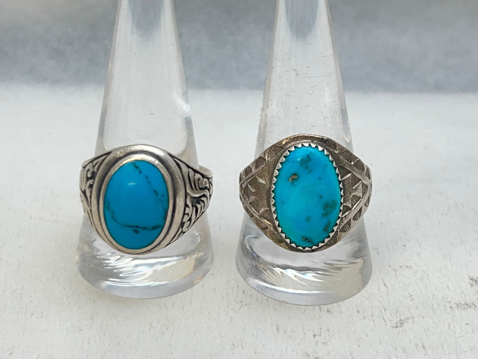 (2)Vintage Sterling Silver Turquoise Rings, TW 20.1g, Sz 11.5 (1 of 3)