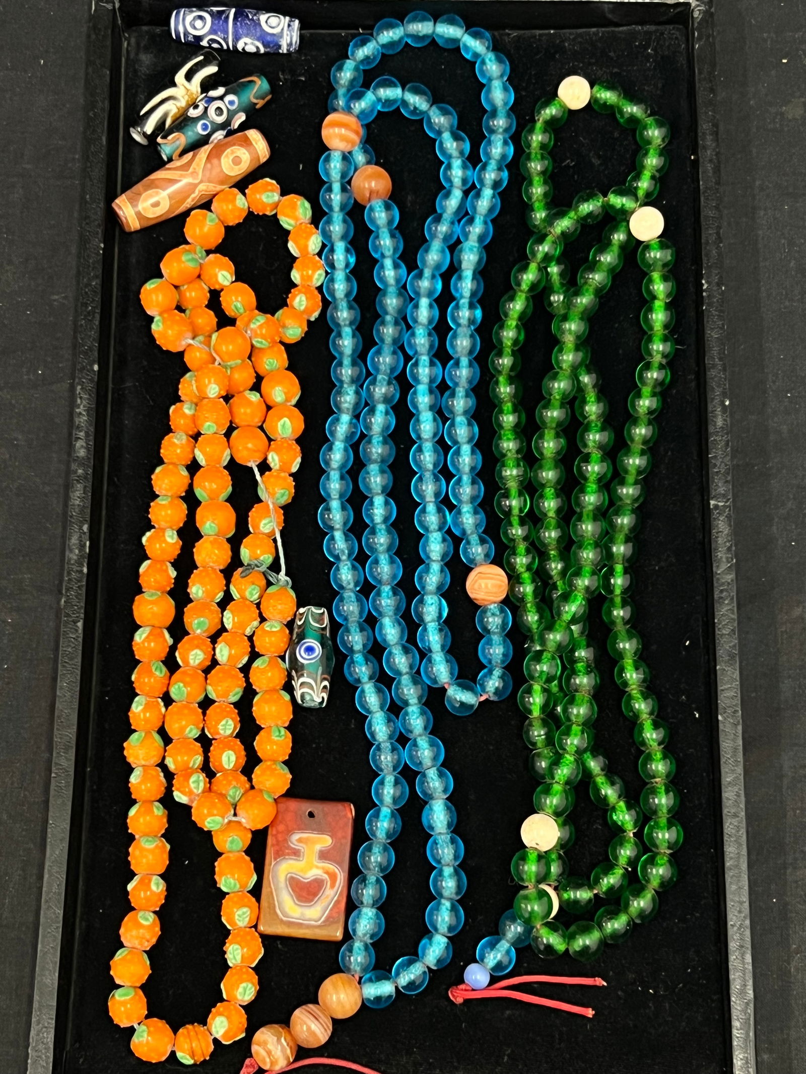 Aatm Sammohan Mala Prayer Beads,Murano, More - Vintage Murano Fruit (Orange)Glass Bead Necklace, (1 of 5)