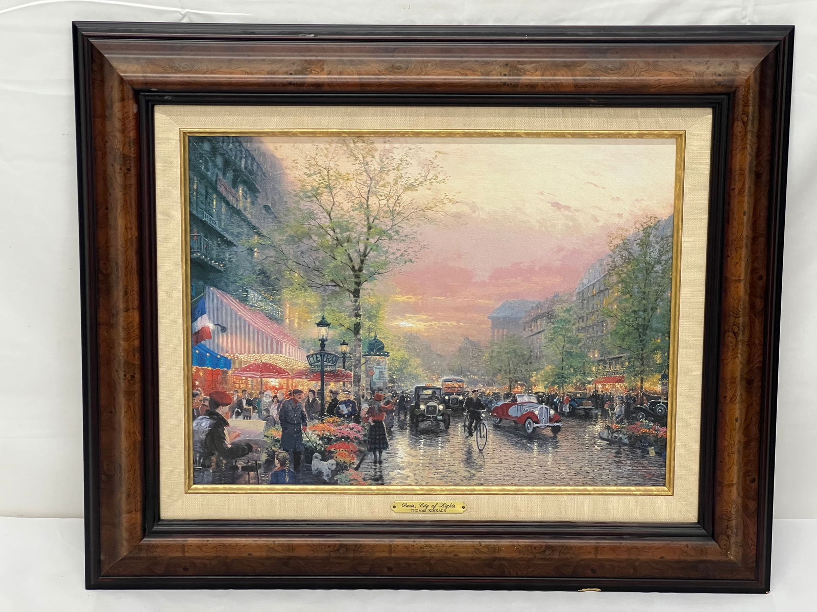 Thomas Kinkade ''Paris City of Lights'' Art with COA - Classics Collection Reproduction 11-1997 with: Thomas Kinkade ''Paris City of Lights'' Art with COA - Classics Collection Reproduction 11-1997 with Certificate on Back - Framed 18.5'' x 22.5''