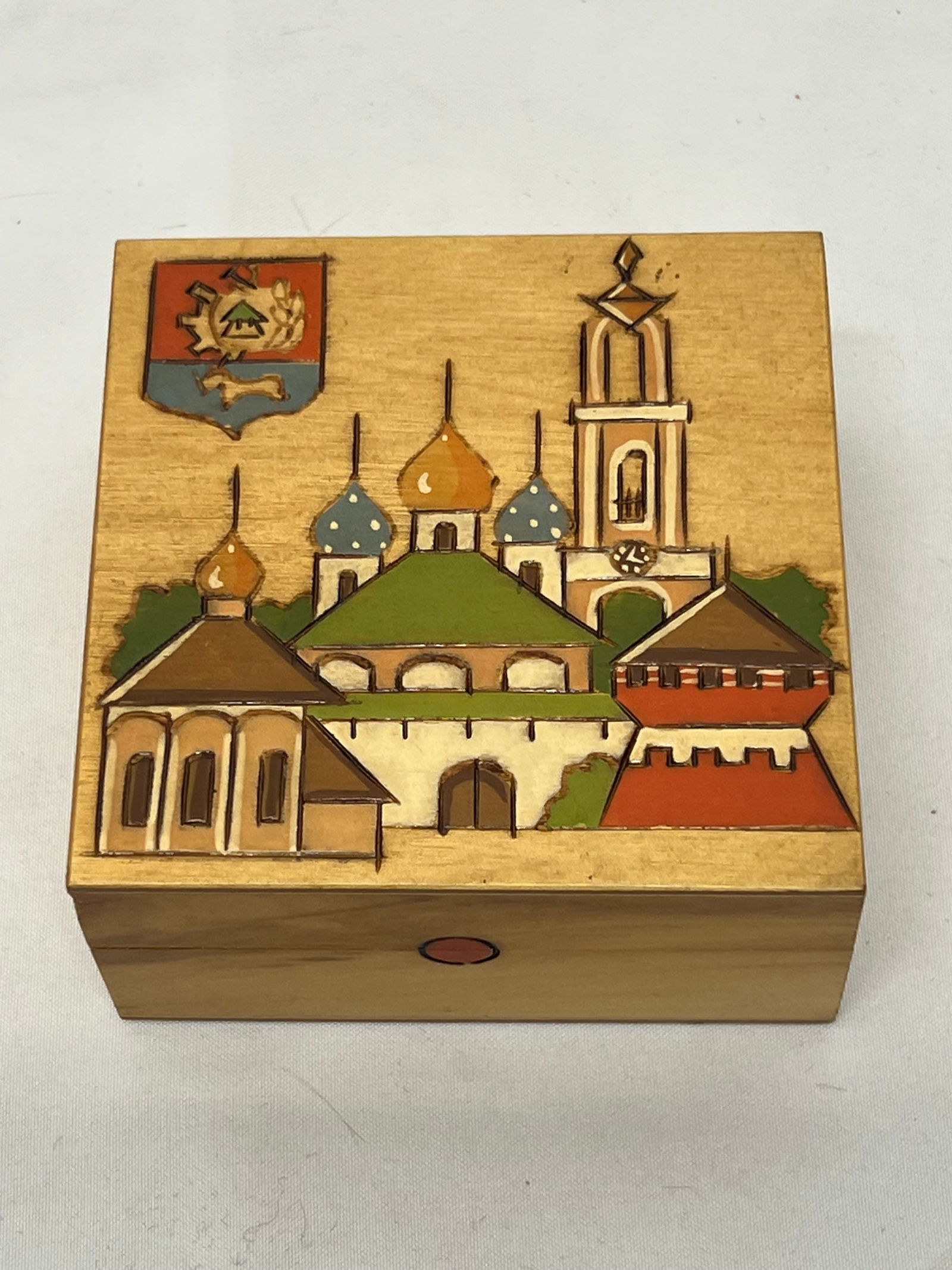 Russian Handpainted Wood Box 3.75'' x 3.75'' x 2'' (1 of 3)