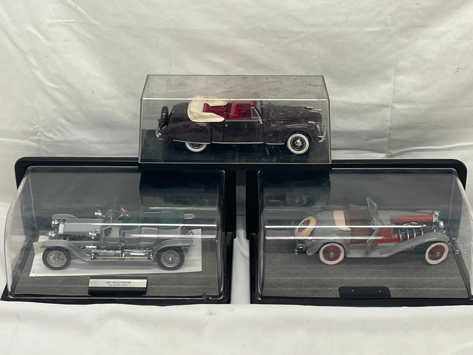 (3)Model Cars with Cases, Danbury & Franklin Mint -  1935 Duesenberg SSJ, 1907 Rolls Royce Silver (1 of 10)