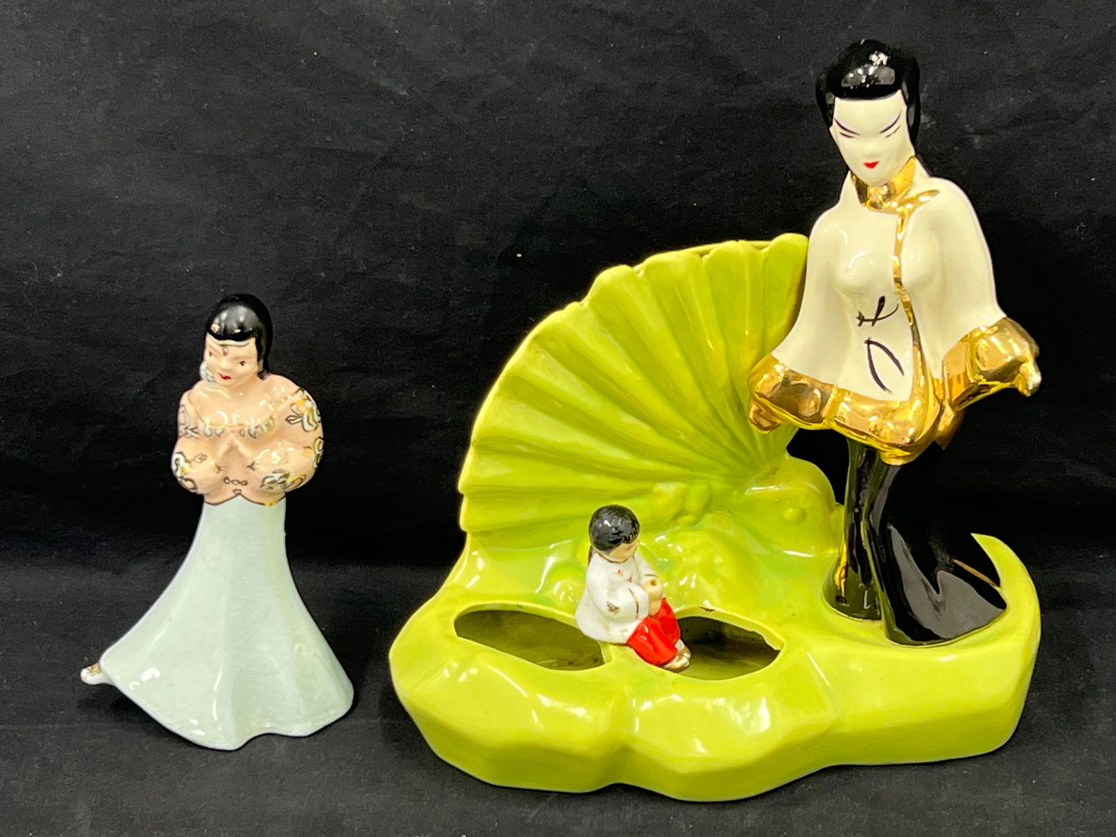 Mid Century CA Pottery TV Lamp + Harem - TV Light / Planter w/o Socket 11'' x 6'' x 12'' , 7''T: Mid Century CA Pottery TV Lamp + Harem - TV Light / Planter w/o Socket 11'' x 6'' x 12'' , 7''T Harem Dancer No14