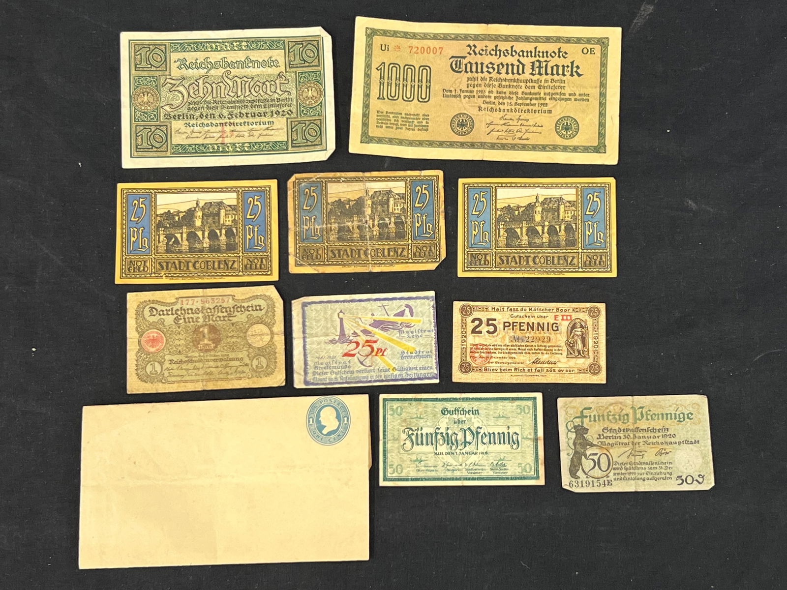 (10)1918-1920/1921 Asst German Banknotes - 1918 + 1920 Funfzig 50 Prussian Provence Berlin, 1000 (1 of 7)