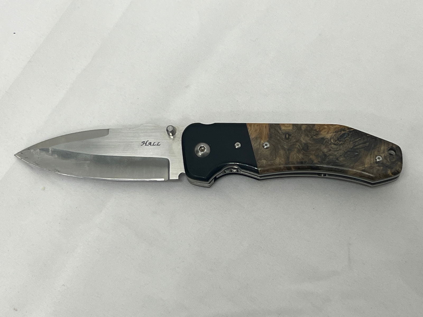 Jeff Hall Custom Folding Knife, 3.75''L Blade, 8.5''L Overall - Folding Knife with Belt Clip (1 of 4)