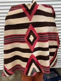 Third Phase Chiefs Blanket 46.5'' x 56.5'' - Pre Turn of Century - (See Photos for Condition)