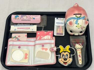 1970s Sanrio My Melody, Little Twins, Hello Kitty,More - 1976 My Melody Case with Mirror / Tissue /