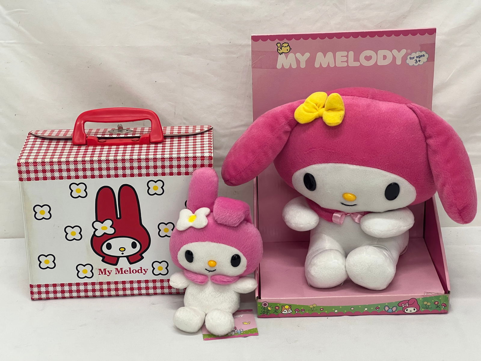 Vtg Sanrio ''My Melody'' Plush, Stuffies Lunchbox - New Old Stock - Large Plush + Small Stuffie (1 of 5)