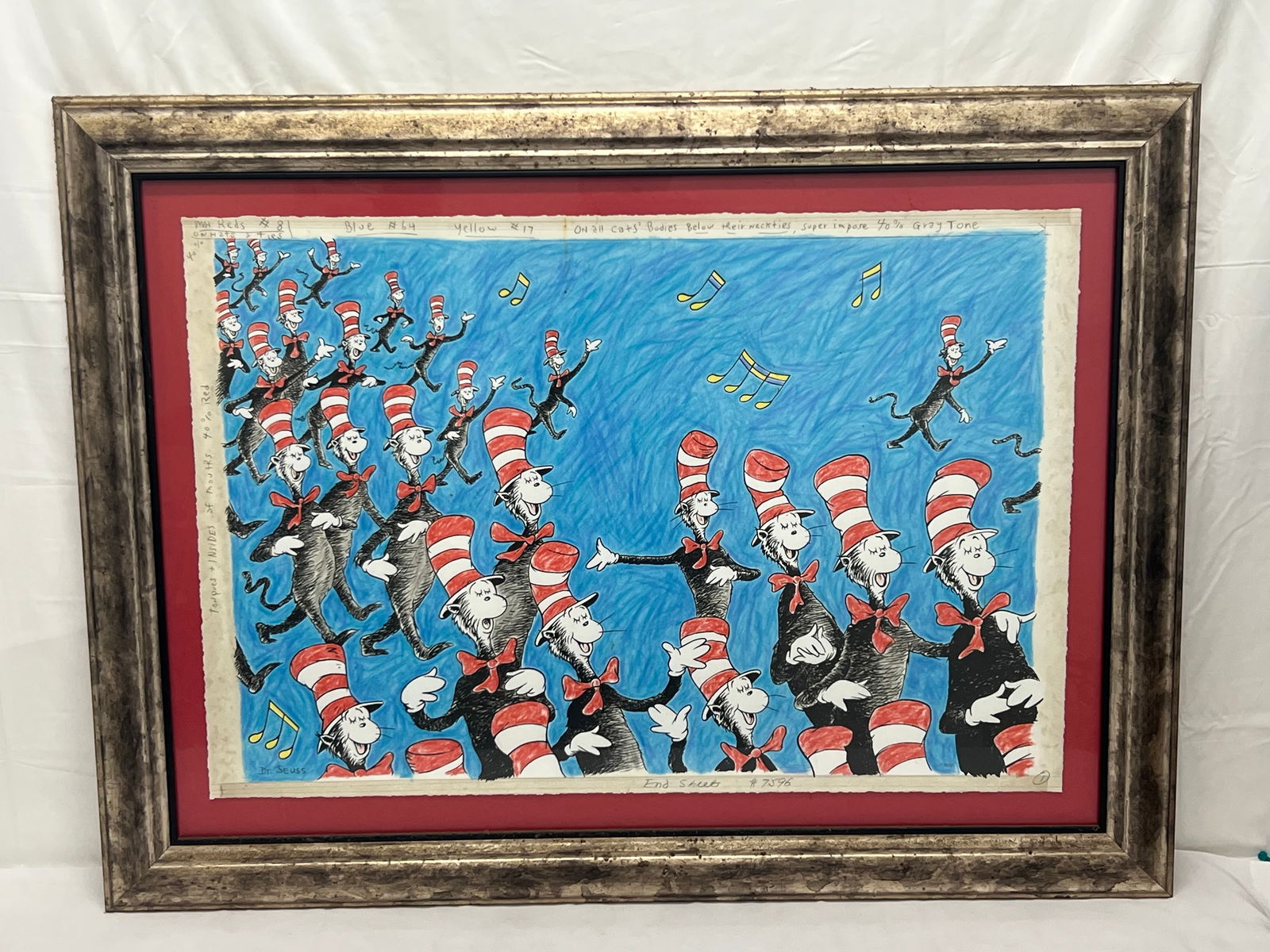 Dr.Seuss Limited Ed. ''Singing Cats'' Serigraph - Estate Signed #d 205 / 850 , Replicated in Margins (1 of 10)