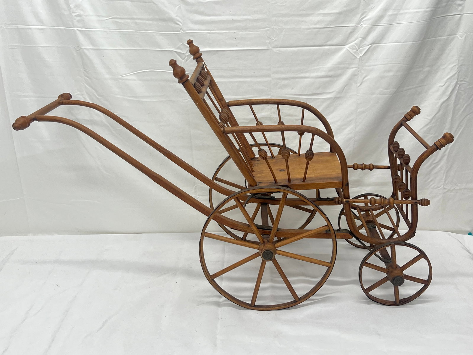 Vintage Bentwood Baby Doll Stroller Buggy 34.5'' x 12.5'' x 22.5'' (1 of 5)