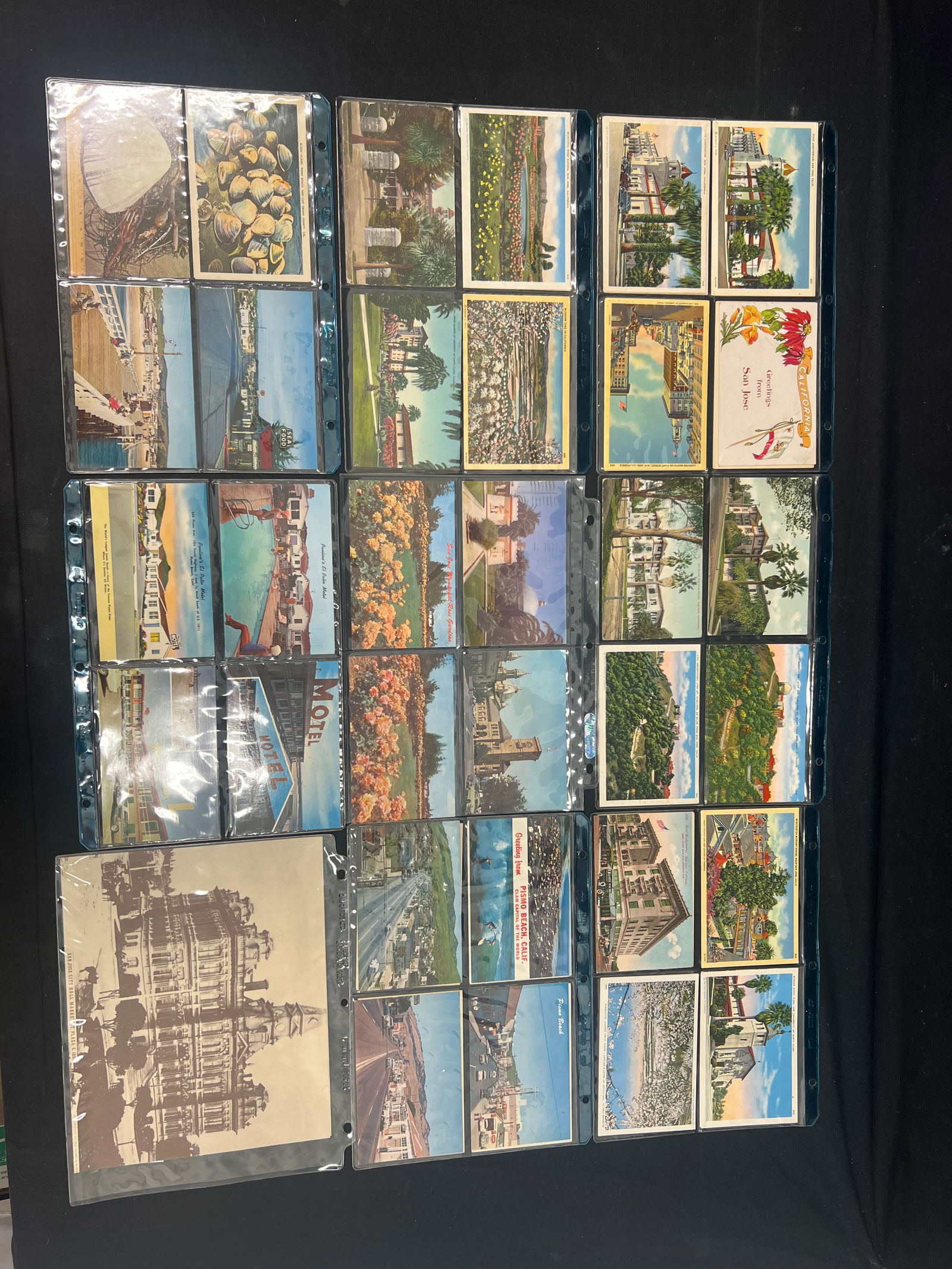 Binder of Antique/ Vintage Postcards, CA & More - San Jose, Carmel, Pacific Grove, San Francisco, (1 of 5)