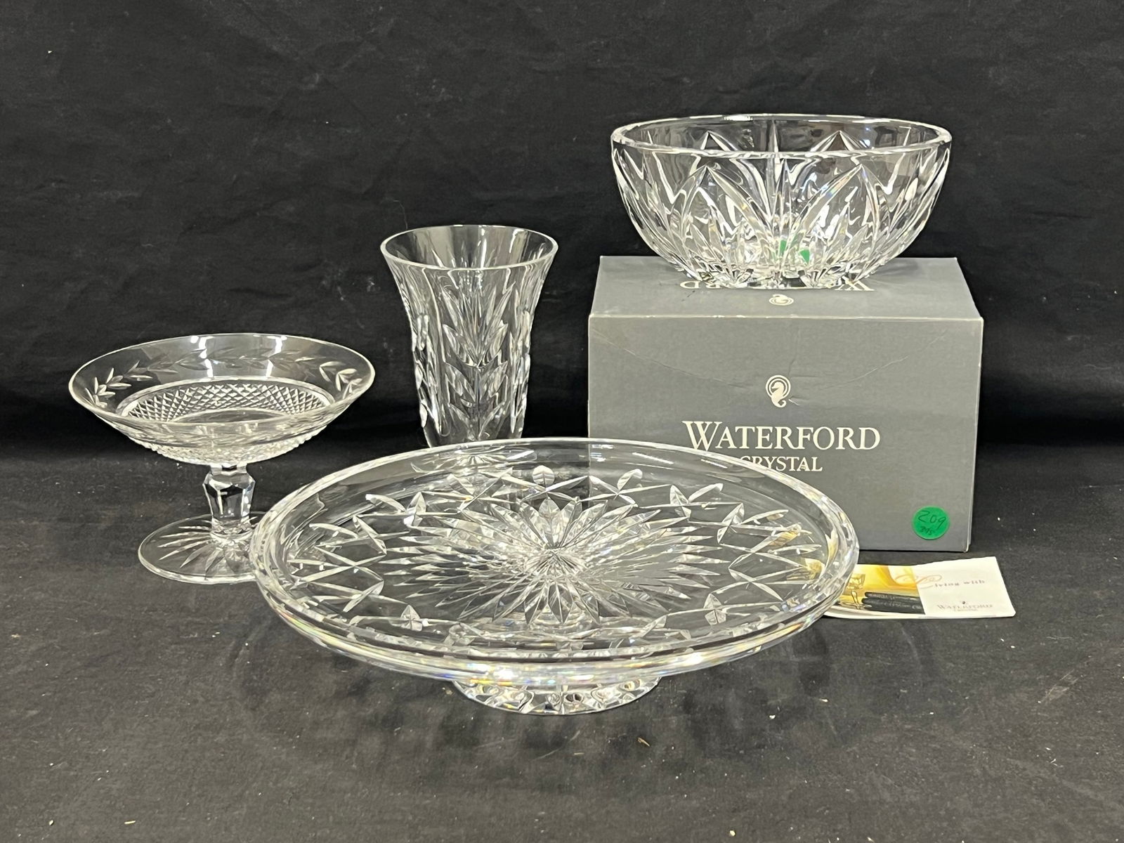 (4)Waterford Crystal - Cake Dish, Oval Bowl,Vase,Compote - 7'' Oval Bowl with Box, Footed Cake / Pie (1 of 7)