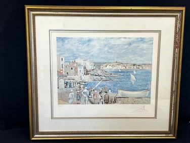 Signed #d Salvador Dali Lithograph with COA - S.Dali(1904-1989) Signed #d 143/300 Lithograph ''Llane