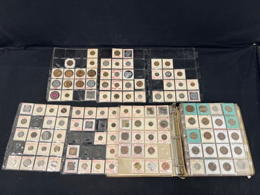 Binder Asst 1940s-90s World Coins, Tokens, Bank Notes (See Photos)