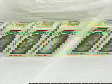 (4)Teenage Mutant Ninja Turtles Snow Domes - 1990s with Boxes - Michaelangelo, Donatello, Leonardo,