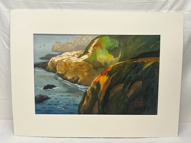 CA Artist Mike Bailey(1943-2025) Watercolor of Garrapata - Signed Original Watercolor Garrapata