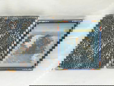 1940s Era Santa Cruz Coast Mixed Media - Framed 5.5'' x 6.5'' with Matching Box