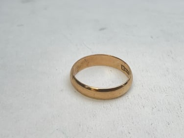 14K Yellow Gold Mens Band Ring, Sz 12.5, TW 5.35g