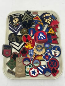 60+ Asst WWII Military Patches, Insignias