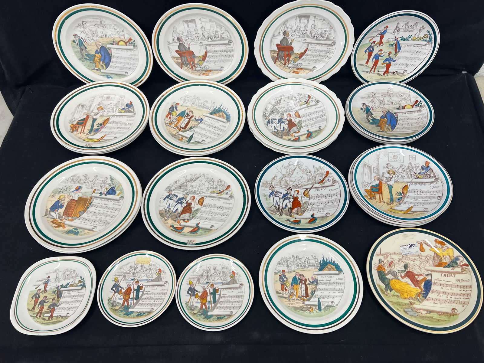 27pcs Parry Vielle French Opera Dishes with 18K Gold - 10'' Plates, Bread, Salad + More (1 of 13)