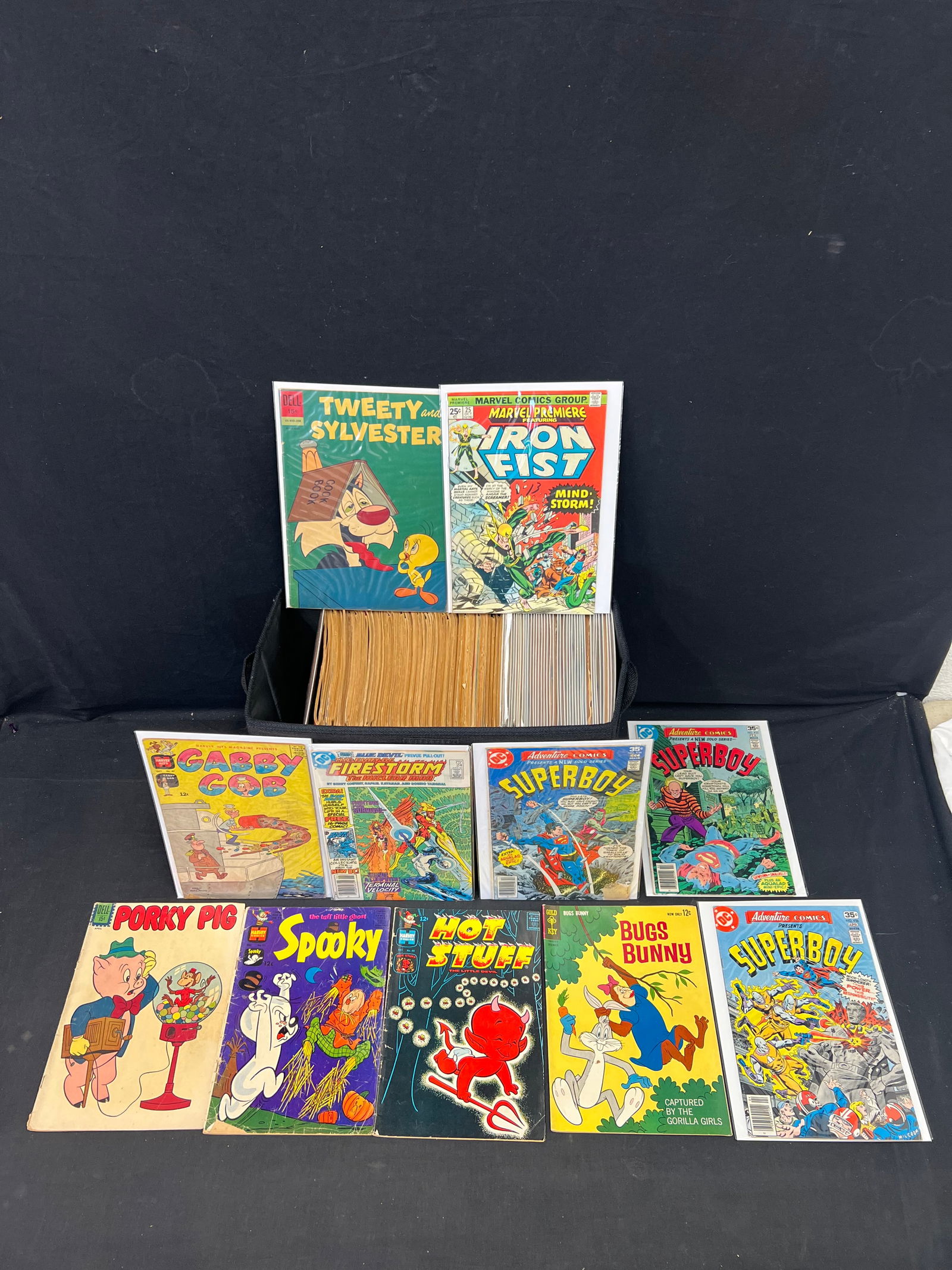 (140+)1960s-80s Comic Books, Harvey, Dell,Marvel,More - Iron Fist, All Star Super Squad, Tom &: (140+)1960s-80s Comic Books, Harvey, Dell,Marvel,More - Iron Fist, All Star Super Squad, Tom & Jerry, Bugs Bunny, Firestorm with Blue Devil Preview Pull-Out, Casper + More