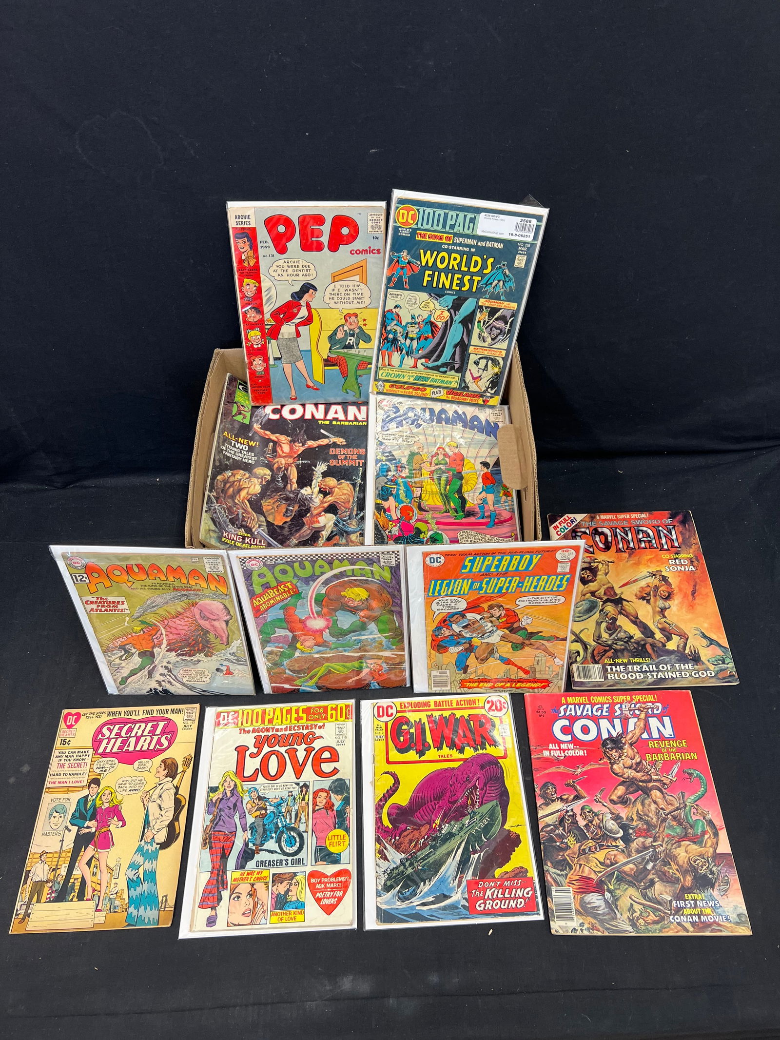 (110+)1960s-70s Comic Books, DC, Marvel - Conan, 1960s Aquaman, House Of Secrets Mysteries, Justice: (110+)1960s-70s Comic Books, DC, Marvel - Conan, 1960s Aquaman, House Of Secrets Mysteries, Justice League America, Tomahawk, Archies, Superman + More