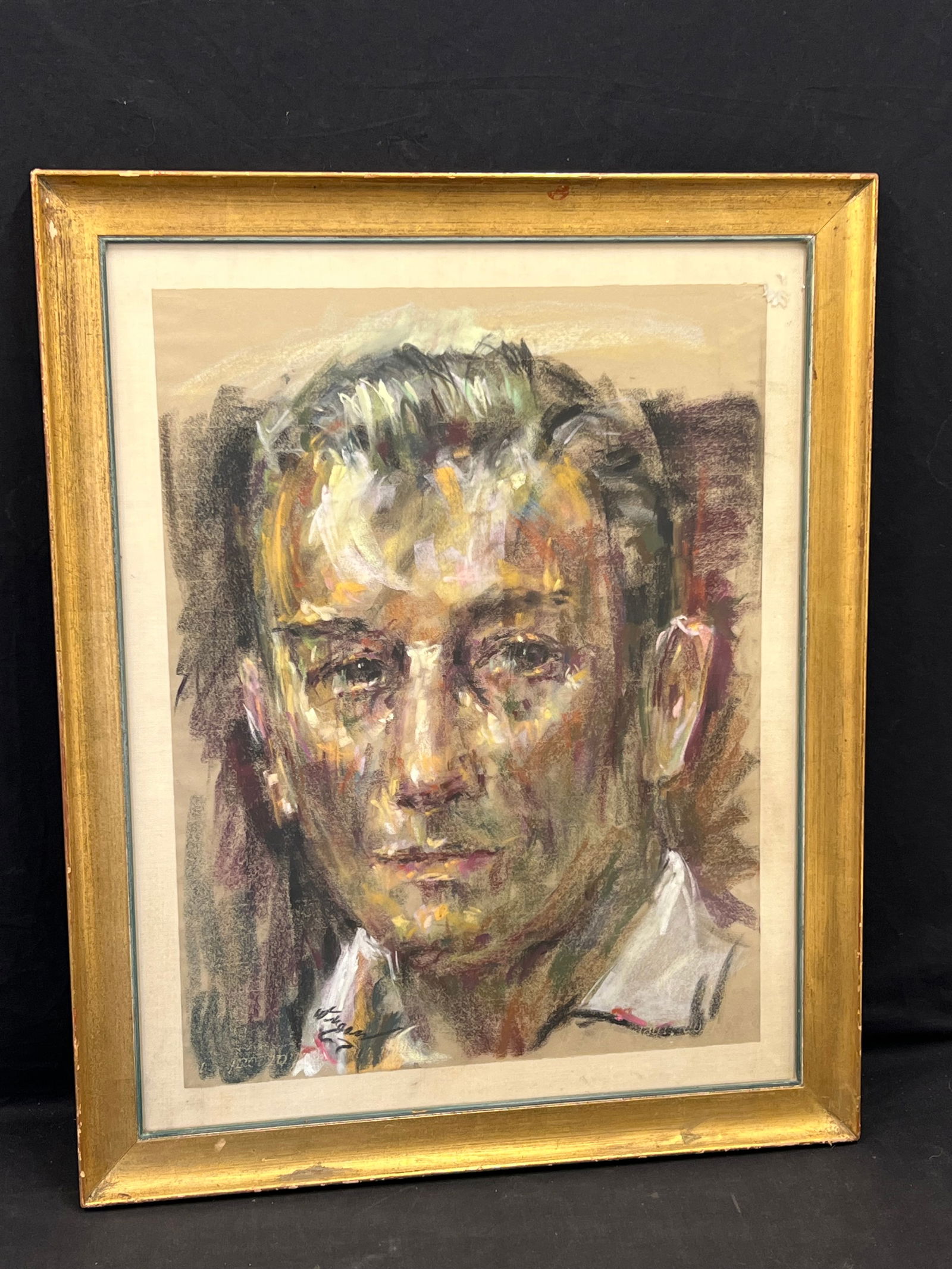 1967 Signed Original Charcoal Portrait, Framed (1 of 3)