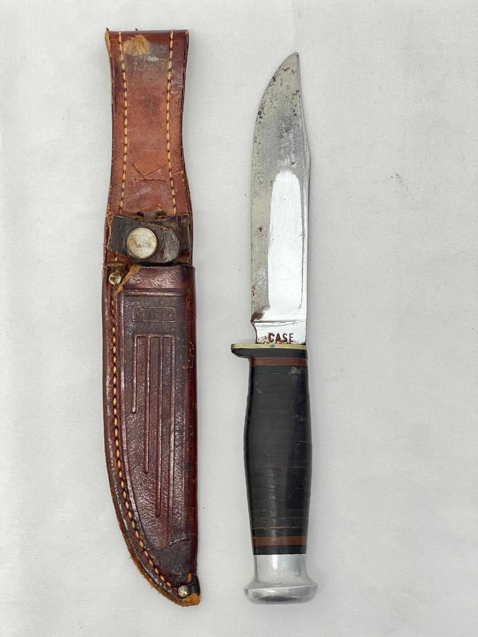 1970s CASE XX Hunting Knife, Leather Sheath - Knife 9''L Overall (1 of 8)