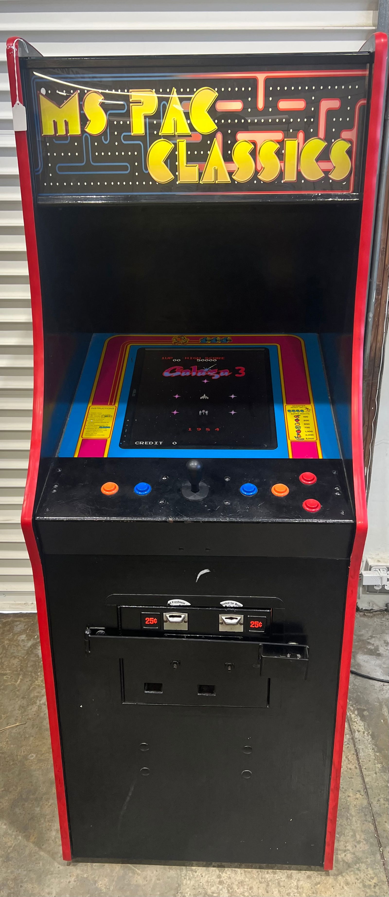 Vintage 25cent Arcade Coin-Op Game Machine - Original Ms.Pac Classic 1981 Case with updated Display (1 of 15)
