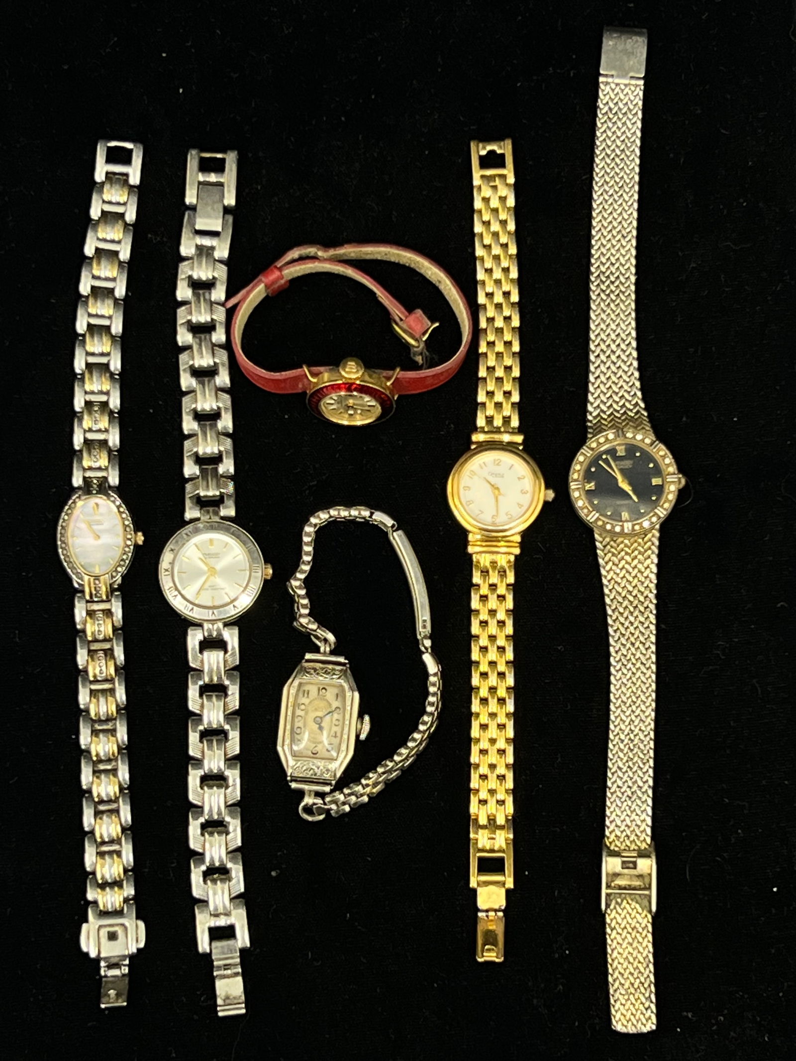 (6)Asst Vintage Ladies Watches, Bucherer,More - Caravelle Bulova, Bucherer Red Dial, Gruen, Embassy: (6)Asst Vintage Ladies Watches, Bucherer,More - Caravelle Bulova, Bucherer Red Dial, Gruen, Embassy by Gruen & More