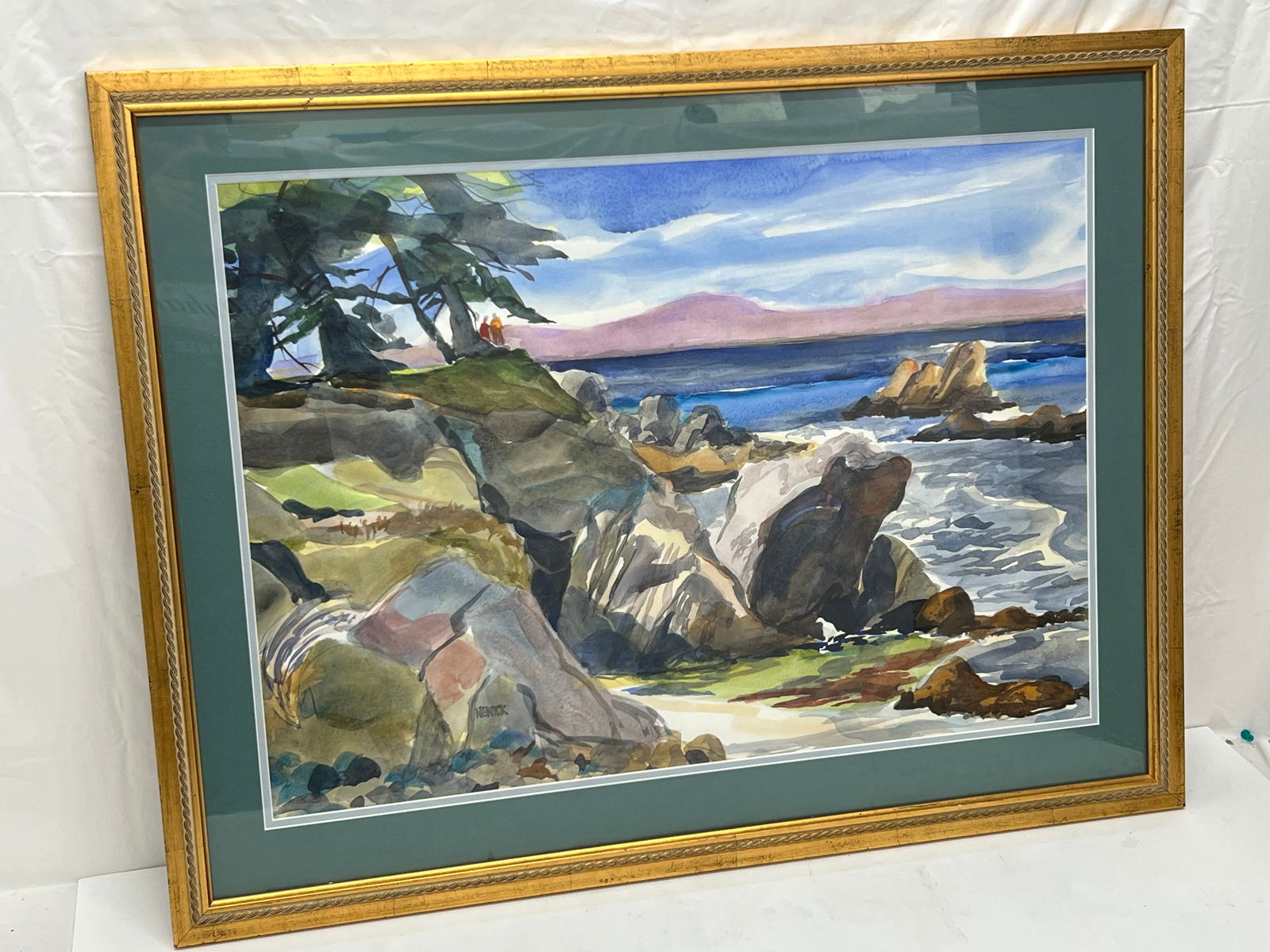 Bob Newick 1928 Monterey Bay,CA Watercolor - Original Watercolor by CA Artist Bob Newick of Monterey (1 of 4)