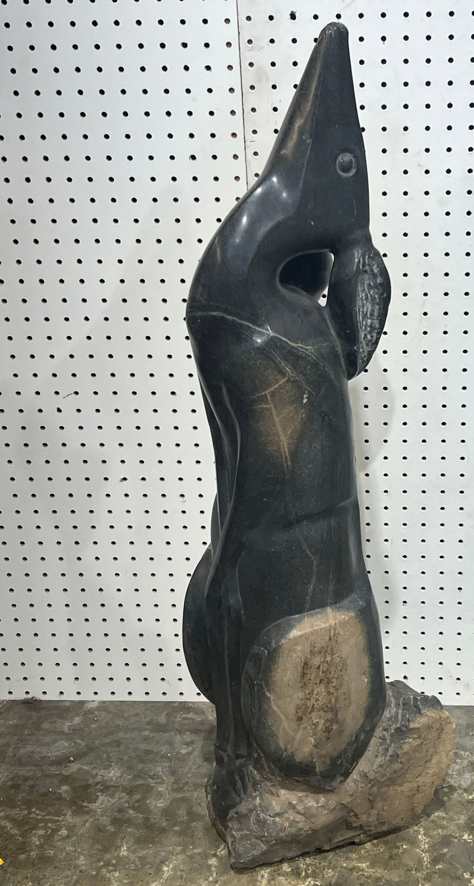 Heavy Signed Carved Stone Deer Statue, 39''T - Outdoor or Indoor , Signed 'Cosy K' (Arrange Own: Heavy Signed Carved Stone Deer Statue, 39''T - Outdoor or Indoor , Signed 'Cosy K' (Arrange Own Shipping U-Ship , Pick Up)