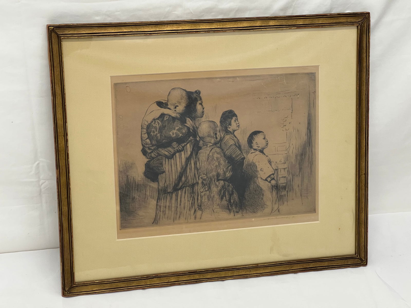 Mortimer L. Menpes Signed Etching (1855-1938) - Pencil Signed Lower Right, Framed Matted 15'' x (1 of 5)
