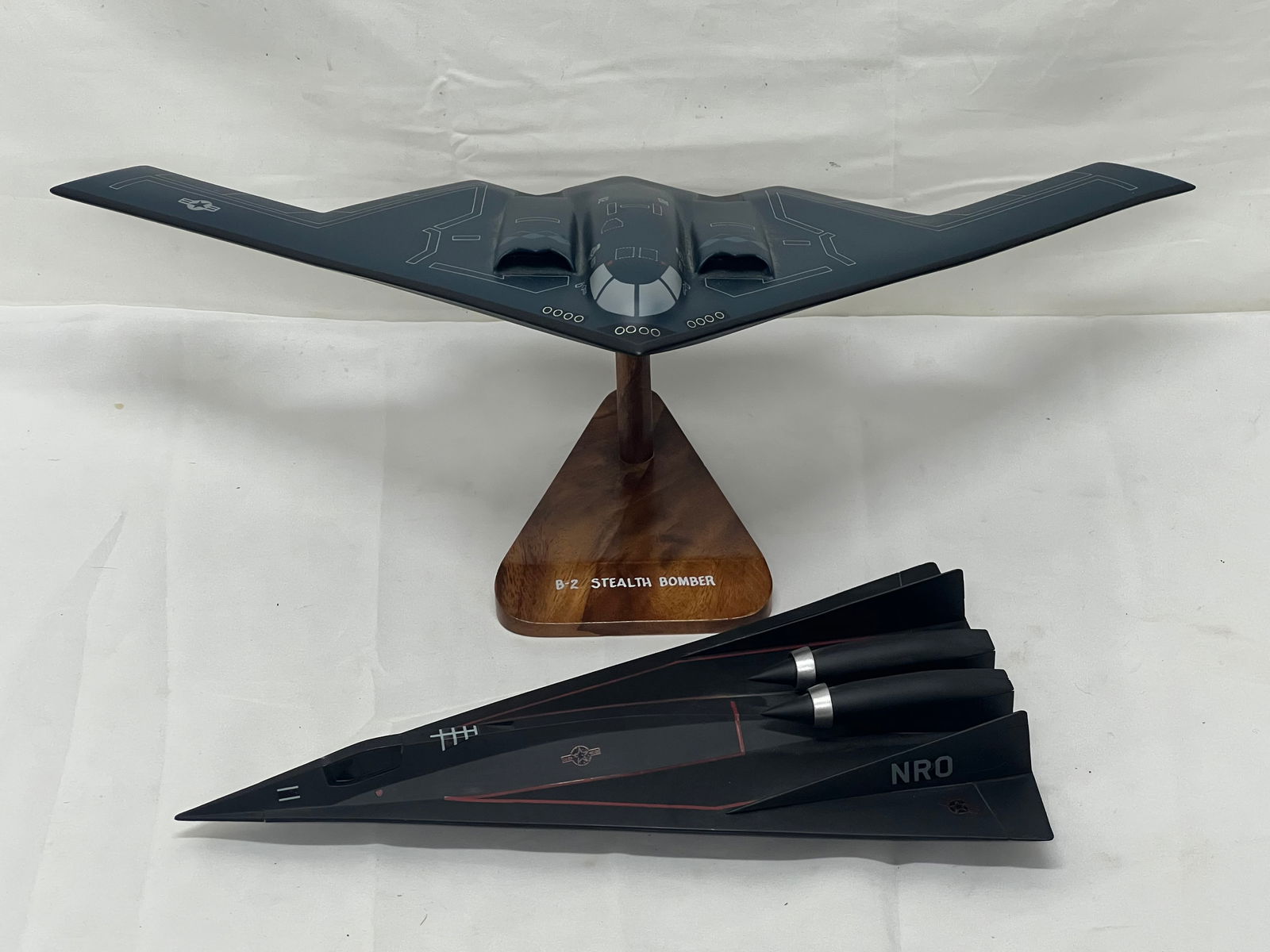 B-2 Stealth Bomber, XR-7 Thunderdart Desk Models -  B-2 with Wood Stand - Both From Former Lockheed (1 of 5)