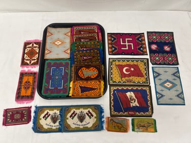 (19)Asst Antique Tobacco Silks - Chicago, Pennsylvania, Indiana, Michigan, Peru, Austria-Hungary,