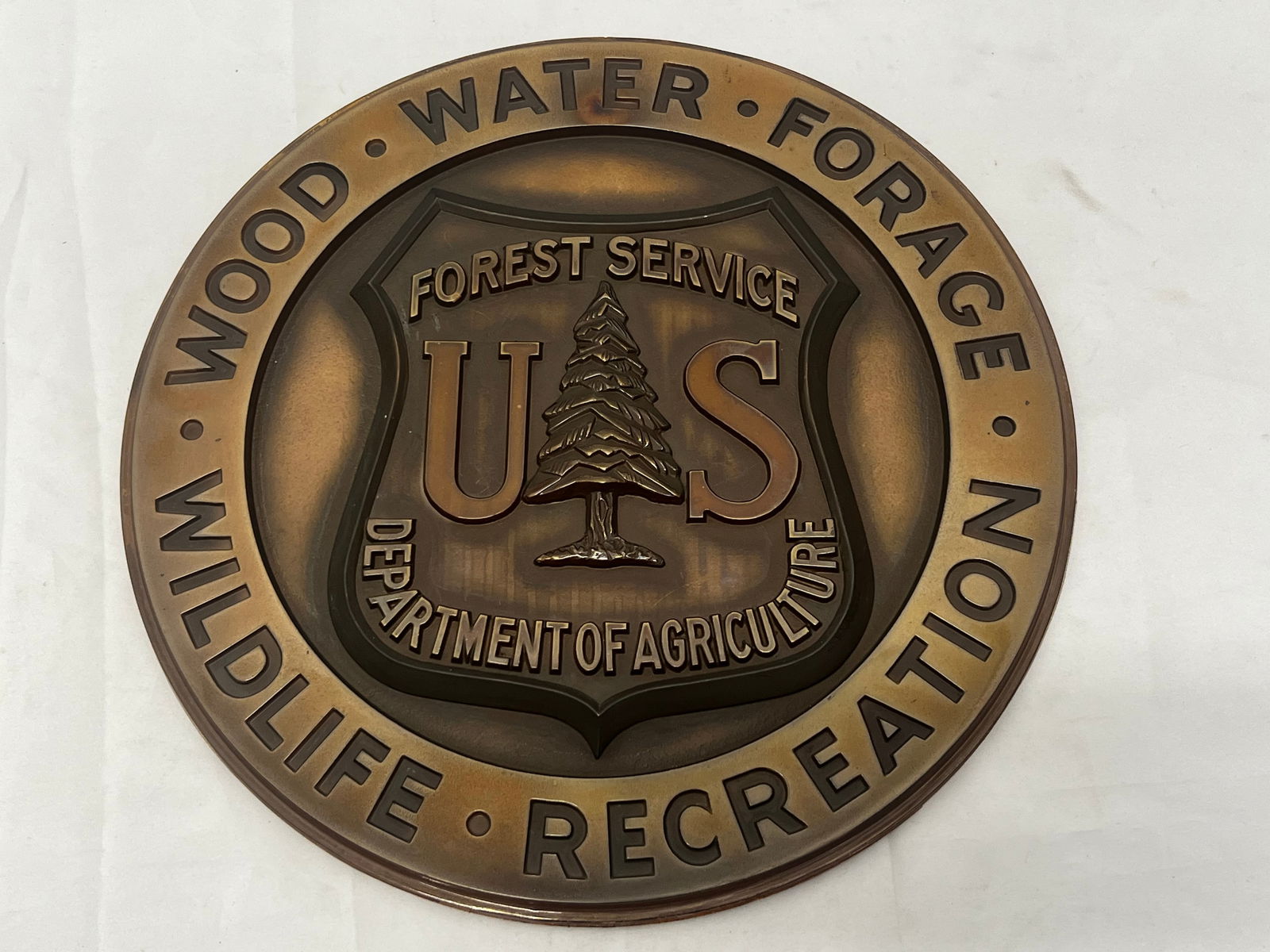 1962 Era Forest Service Multi Use Sign / Plaque - Forest Service Shield with Multiple Use written (1 of 2)