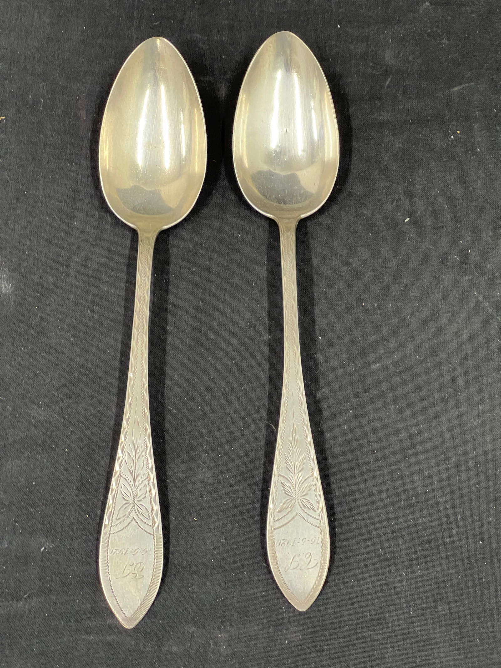 (2)Danish .826 Silver Serving Spoons, TW 95.5g, 8.75''L - C.F. Heise Silver Spoons (1 of 3)