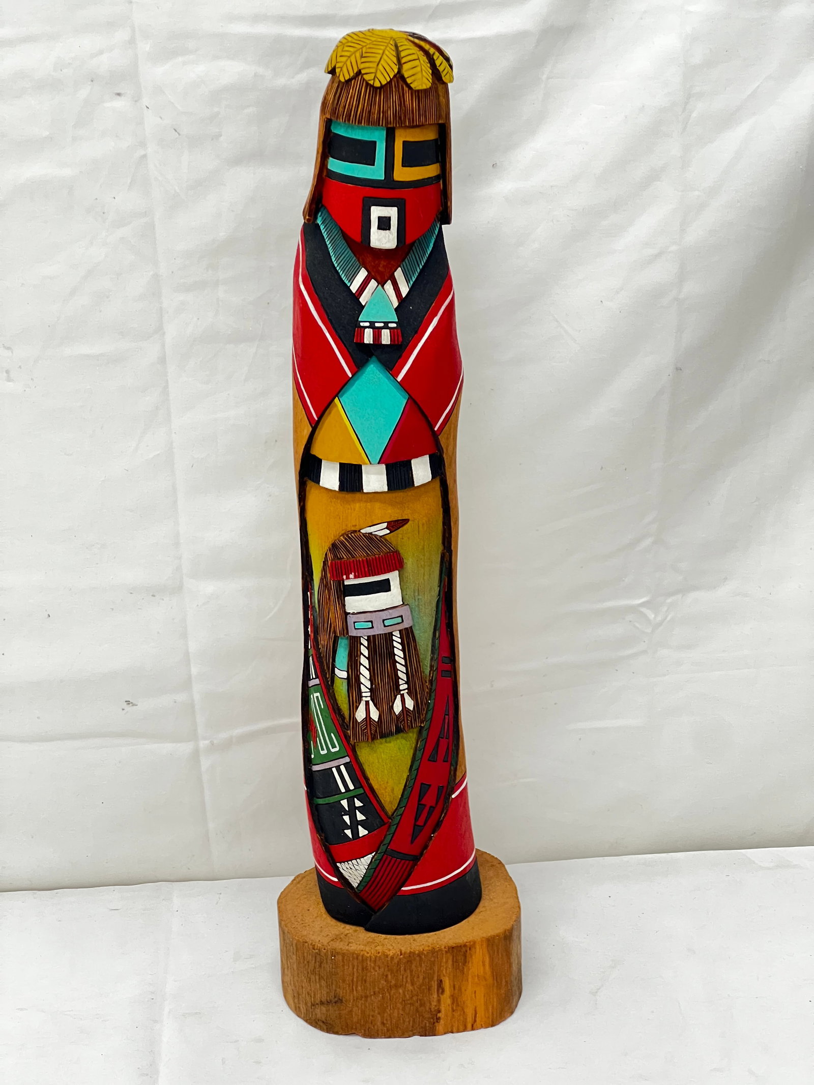 Carved Wooden Handpainted Kachina 16.5''T, Signed - Andy Rickey White Chin 1st Mesa (1 of 7)