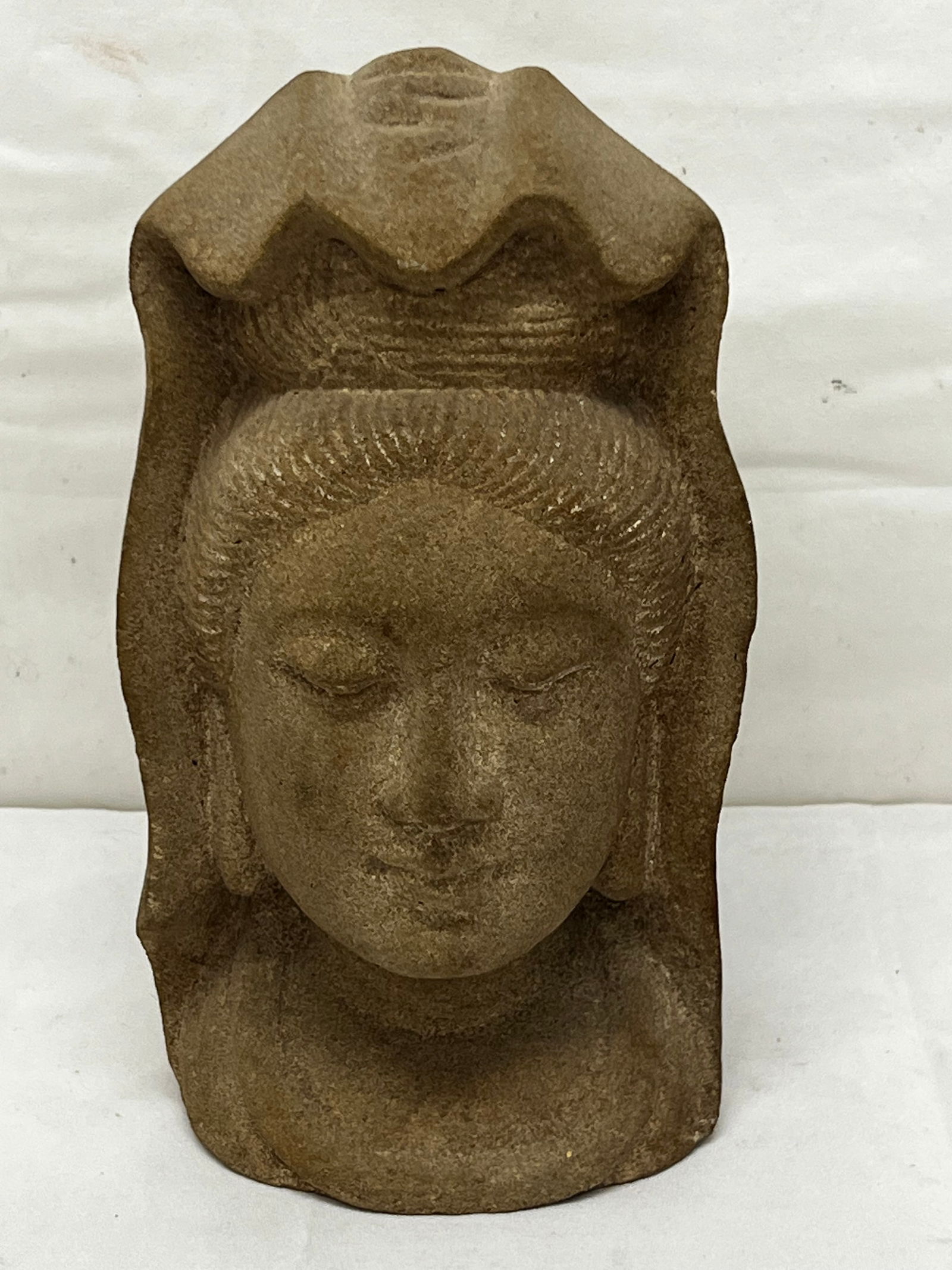 Handcarved Sandstone Buddha in Meditation 8''T (1 of 4)