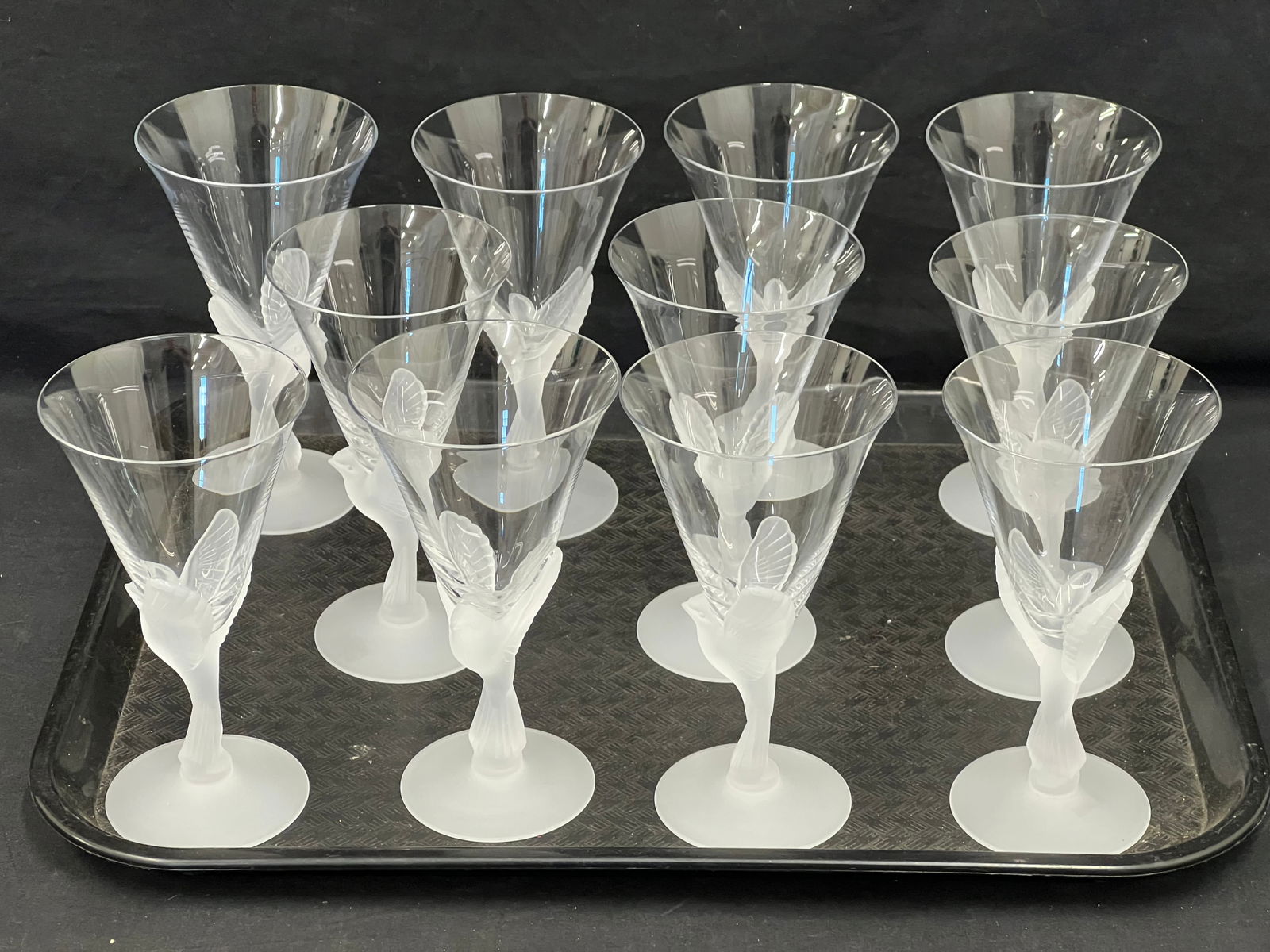 (11)Sasaki Crystal Wing Champagne Flutes 3.75'' x 6.75'': (11)Sasaki Crystal Wing Champagne Flutes 3.75'' x 6.75''