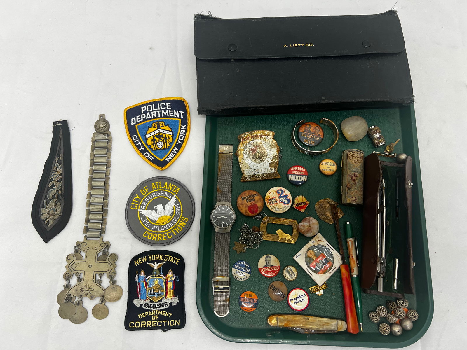 Asst Lot - Pins, Drafting Tools, Jewelry, Police Patches,More (1 of 10)