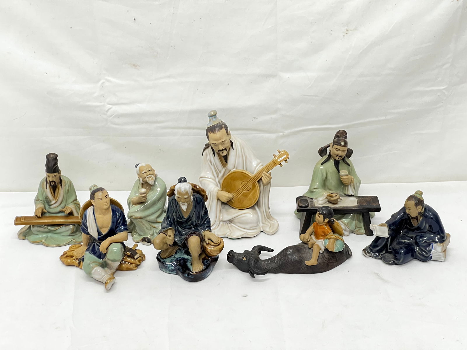 (8)Vintage Chinese Shiwan Mudmen Figures 2''- 6''T (1 of 11)
